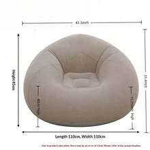 1pc Inflatable Sofa, Inflatable Slouchy Sofa, Foldable Outdoor Leisure Sofa Chair (Bottom Color Gray And Black Randomly Sent, Suitable For Outdoor Camping, Outdoor, Chair, Sofa, Please Watch Video For Specific Size And Dimensions Before Purchase) - Khaki - View 11