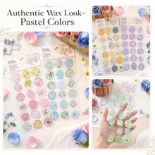 18pcs Vintage Wax Seal Candy Stickers, Suitable For Scrapbooking, Journaling, Stationery And Art Supplies, Used For Envelope Sealing And Journal Decoration - A - View 5