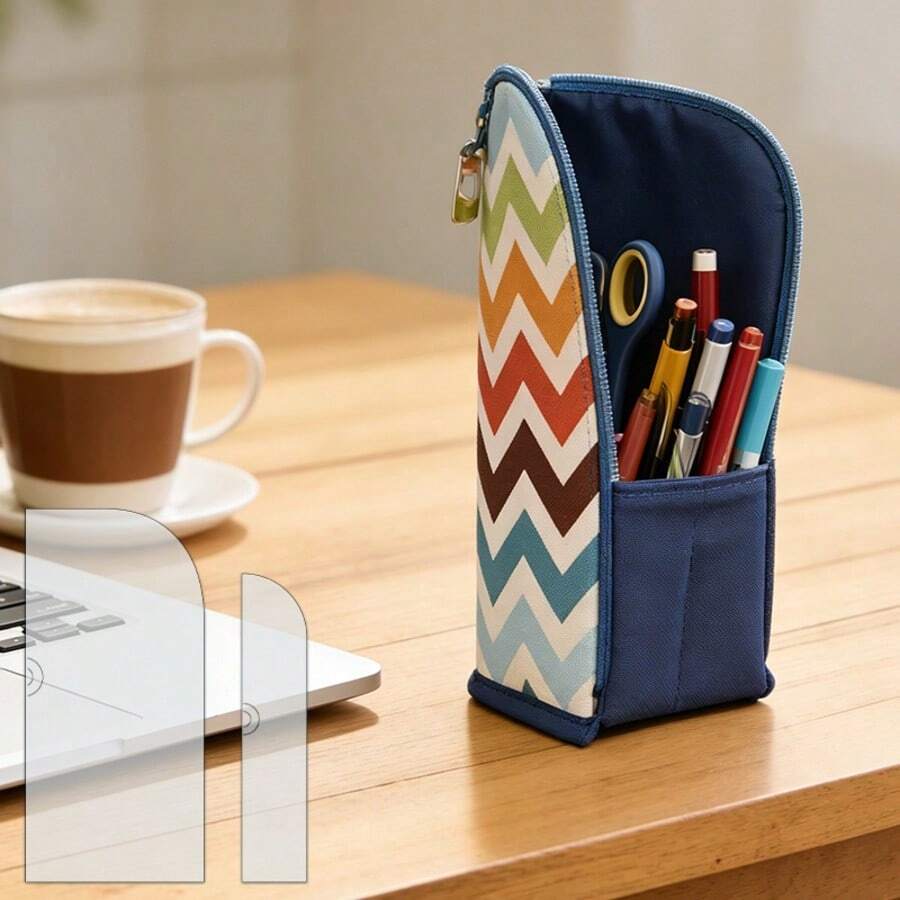 2 Pieces Set Stationery Case Quilting Pattern Template, DIY Small Portable Storage Pouch Sewing Template, Reusable Transparent PET Material, Suitable For Bag Quilting Templates, Multifunctional Quilting Craft Kit, Creative Quilting Gift - Classic - View 1
