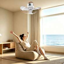 Portable Fan - Camping Fan With Remote Control, Timer, Adjustable Speed, Desktop Fan, Outdoor Small Hanging Fan. 4-Speed Adjustment, 3-Light Modes, USB Rechargeable Portable Camping Hanging Fan - Upgraded Ceiling Fan - View 7