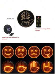 1pc Funny LED Car Finger Light, Gesture Light, Suitable For Car, New Finger Light LED Car Rear Window Sign Light, With Remote Control, Suitable For Road Rage LED Car Accessories, 8 Modes, Battery Powered - Black - View 11