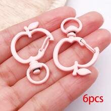 6pcs Multicolor Hollow Apple Lobster Clasps Fruit Shaped Swivel Spring Snap Hooks For DIY Keychains Bag Charms And Handmade Jewelry Hardware Findings - Multicolor - View 17
