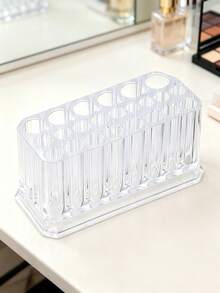 26-Slot Nail Brush Storage Rack, Desktop Eyeliner & Makeup Brush Organizer, Acrylic Makeup Brush Holder, Nail Tool Accessory Display Stand - Multicolor - View 1