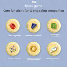 Children's Geometric Shape Matching Racing Board Game, Early Education Color And Shape Recognition Toy, 2-Player Battle With Buzzer, Parent-Child Interactive Desktop Game, Develop Hand-Eye Coordination And Concentration, Montessori Educational Tool, Toddler Puzzle Gift - Multicolor - View 13