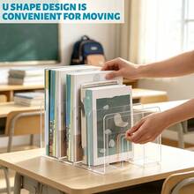 2/1pc Acrylic Book Stand, Transparent Book Stand, Desktop Book Storage Artifact, Student Classroom Desk, Fixed Book Holder, Desktop Storage And Organizing Shelf, Student Book File Classification And Organizing Book Folder, Back To School Season Gift - Multiple Styles - View 4