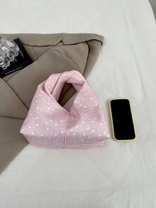 Korean Style Polka Dot Handbag For Women, Casual Textured Niche Design Fashion Versatile Shoulder Bag - Multicolor - View 3