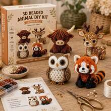 Kit DIY de adorno de pájaro con cuentas 3D hecho a mano (4 pájaros), materiales de cuentas completos + instrucciones paso a paso, paquete de materiales de manualidades de ocio curativo, regalo creativo para entusiastas de lo hecho a mano, decoración de escritorio para el hogar - Multicolor - Ver 6