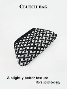 Tas Kosmetik Bingkai Logam Motif Leopard Hitam Putih, Tas Penyimpanan Portabel Kapasitas Besar dari Kain Rajut, Kantong Kosmetik Genggam untuk Perjalanan - MultiWarna - View 11
