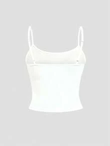 Summer New Solid Color Casual Versatile Backless Slim Fit Cropped Top Fashion Daily Wear Women's Camisole - White - View 3