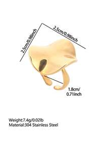 Cring Coco 1pc Fashion Boho Simple Geometric Open Ring For Woman Accessories Golden 304 Stainless Steel Rings Daily Vacation Music Festival Jewelry Gift - Geometry - View 10