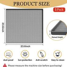 23,6"X23,6" Silikon-Abtropfschale mit rutschfester Kante, auslaufsichere Schale für Waschmaschine, Kühlschrank, Wasserspender, unter der Spüle, Hausrenovierung und Küche, rutschfeste wasserdichte Wasch- und Trocken-integrierte Abdeckung, rutschfeste wasserdichte Bodenmatte für Waschmaschine und Trockner - Verschiedenfarbig - Übersicht 4