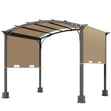 Cubierta universal de repuesto para pérgola Doubleton Steel Pergola L-PG080PST, toldo impermeable para patio, cenador, terraza, porche, patio, cubierta al aire última intervensión - Caqui - Ver 2