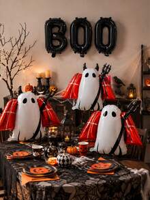 2/6pcs Halloween Theme Balloon Set, Includes Black BOO And Demon Ghost Balloons, Suitable For Halloween, BOO Party, Trick Or Treat, Birthday, Ghost Party, Horror Thriller Theme Decoration - Multicolor - View 2