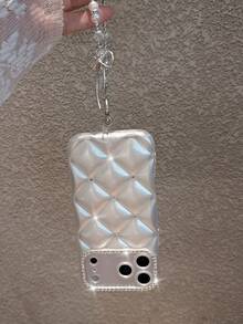 Casing Ponsel Elegan dengan Motif Berlian Imitasi Putih Mutiara dan Bentuk Belah Ketupat, Kompatibel dengan iPhone 18 Pro Max/18 Pro/18/17 Pro Max/17 Pro/17/16 Pro Max/16/16 Pro/16 Plus/15/15 Pro Max/15 Pro/15 Plus/11/12/13/14 Pro Max/12 Pro/12 Pro Max/13 Pro/13 Pro Max/14 Pro. Pelindung Anti Jatuh dengan Perlindungan Penuh. - Mutiara Putih + Gelang - View 8