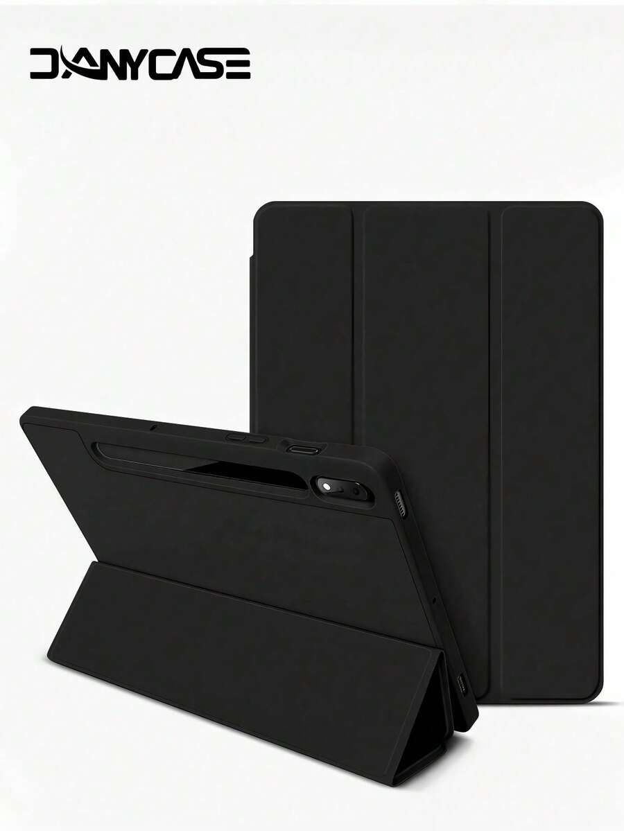 DANYCASE 平板电脑保护套，兼容苹果和三星 Galaxy Tab S7/S8/S9 11 英寸、S6 Lite 10.4 英寸、S7 FE/S8+/S9+/S9FE+ 12.4 英寸，采用柔软的 TPU 材料制成 - 黑色 - 查看 1