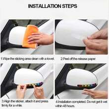2pcs/4pcs Car Exterior Stickers, Rearview Mirror Reflective Strips, Glow-In-The-Dark Warning Stickers, Car Body Decoration, Anti-Collision Colorful Reflective Stickers - A - View 9