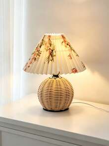 1 buah Lampu Meja Anyaman Rotan Bertenaga USB, Lampu Samping Tempat Tidur Gaya Nordik Vintage, Serbaguna untuk Kamar Tidur, Homestay, Restoran, Berkemah, Lampu Malam Suasana Cahaya Hangat Minimalis - Lampu meja rotan buatan tangan - View 1