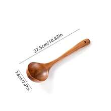 10pcs Wooden Kitchen Utensils Kit,Smooth Finish Teak Wooden Kitchen Utensils Set,Non-Stick, Lightweight Kitchen Supplies Baking Accessories For Cooking - Maroon - View 19