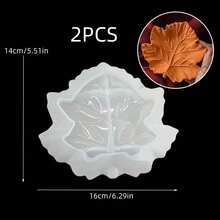 SILIKE LUFEI 2PCS Set DIY Resin Epoxy Material Mold Maple Leaf Ashtray Mold Handmade Plaster Tray DIY Material Mold - Maple Leaf Tray Mold - View 6