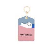 Personalized Cartoon Animal Card Holder, Cute Cat, Seal, Dog, Whale PU Leather ID Badge Holder With Keychain, Custom Text Bus Card Work Access Card Holder, Custom Name Cute Animal PU Card Holder Keychain Personalized Text ID Card Holder Gift - Multicolor 2 - View 10