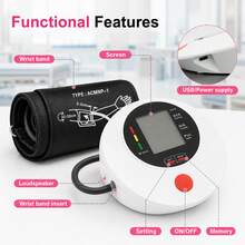 MOOD LIGHT Automatic Upper Arm Blood Pressure Monitor With LED Large Screen Display, Voice Broadcast Function, 2x99 Memory Storage, Adjustable Cuff, One-Button Measurement, Heart Rate Monitoring, A Must-Have For Home Health Care - Blood Pressure Monitor Set - View 5