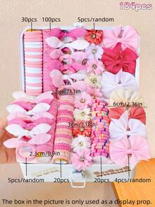 8/184/Pcs/Set Rhinestone Flower Bow Hair Accessories Set, Sweet Hair Accessories - Suitable For Girls And Women, Daily Essential - Multicolor - View 19