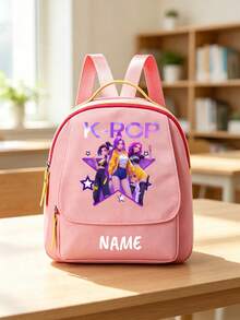 1pc Personalized Back To School Backpack, Casual Versatile K-Pop Music Idol Theme Print, Zipper Closure Nylon Material, Adjustable Shoulder Straps, Hand-Carry, Suitable For Dancing, Shopping, Outdoor Trips, Daily Use. Birthday Gift. - Multicolor - View 18