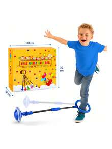 LED Light-Up Ankle Hopper Ball, Foldable Toy - Blue - View 6