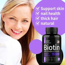 Biotin Capsules - Support Hair Growth, With Vitamin B6 B2 D3, Easy To Absorb, 120 Capsules - 1 Bottle - View 1