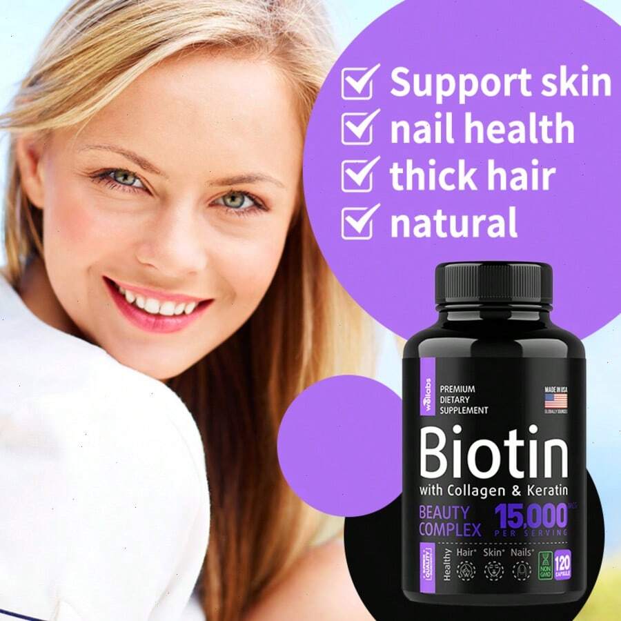 Biotin Capsules - Support Hair Growth, With Vitamin B6 B2 D3, Easy To Absorb, 120 Capsules - 1 Bottle - View 1