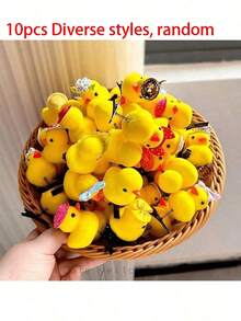 10pcs Cute Chick & Yellow Duck Hair Clips, Small Duck Beak Hair Accessories, Suitable For Party Favors - Multicolor - View 4