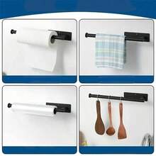 Wall-Mounted Metal Toilet Paper Holder, Smooth Matte Black Toilet Paper Dispenser With Stable Rotating Axis; Suitable For Home Decorators, Rental Property Landlords, Bathroom Renovators, Can Be Installed In Bathroom, Kitchen, Powder Room, Kitchen Essential Home Decor Bathroom Decor Autumn Decor Autumn Home Decor Kitchen Decor Kitchen Bathroom Bathroom Storage - Multicolor - View 4