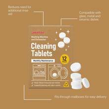jakehoe Tablet Pembersih Mesin Cuci & Mesin Pencuci Piring 2 in 1 (12 Buah) Pembersih Mendalam Penghilang Kerak & Bau Pembersih Mesin Cuci Tugas Berat Spons Pembersih Rumah Tangga Padat Penting Untuk Mesin Cuci Muat Atas/Depan & Semua Mesin Pencuci Piring - Berbagai bentuk - View 2