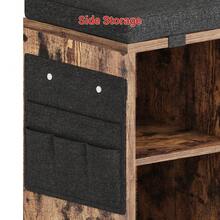 Techigher Shoe Storage Bench With Cushion, Shoe Rack Organiser, Hallway Storage Bench With Padded Seat & Adjustable Shelves, Compact Shoe Cabinet For Entryway, Bedroom, Living Room - Retro Color 104*30.5*53 - View 6