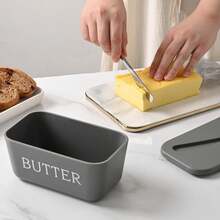 Butter Storage Box With Integrated Knife And Lid, Stainless Steel Cutter For Easy Slicing, Keeps Refrigerator Organized And Hygienic. 1 Set Butter Dish Kit, Includes Stainless Steel Butter Knife, Cheese Box, Cheese Slicer, Refrigerator Storage Box, Suitable For Home Kitchen, Outdoor Picnic And Camping - Butter Dish - View 7