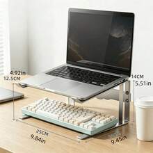 1pcsLaptop Stand, Iron Computer Cooling Stand, Ergonomic Laptop Riser, Detachable Laptop Holder, Ventilated Cooling Computer Stand, Compatible With 13-18 Inch Laptops, Suitable For Office And Home Desk UseOfficeSupplies DeskAccessory - A - View 6