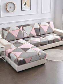 1pc Printed Elastic Sofa Cushion Cover, L-Shaped Sectional Sofa Cover, Independent Sofa Back Cushion Cover, Furniture Protector, Elastic Sofa Cushion Cover, Multiple Size Options, Home Sofa Decor (No Pillowcase) - Pink - View 7