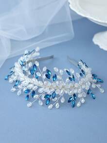 1pc Vintage Crystal Tassel Headband, Elegant Cool Bridal Wedding Hair Accessory - Multicolor - View 5