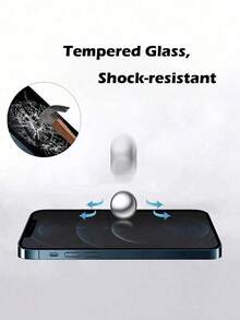 BOLLYMORE 3pcs Anti-Peeping Privacy Tempered Glass Screen Protector, Non-Full Screen, Anti-Shatter, Compatible With IPhone 17Pro Max/17 17Pro/17 Air/16 Pro Max/16/16 Pro/16 Plus/15 Pro Max/15/15 Pro/15 Plus/14 Pro Max/14/14 Pro/14 Plus/13 Pro Max/13/13 Pro/12/12 Pro/12 Pro Max/11/11 Pro Max All Series - Clear - View 2