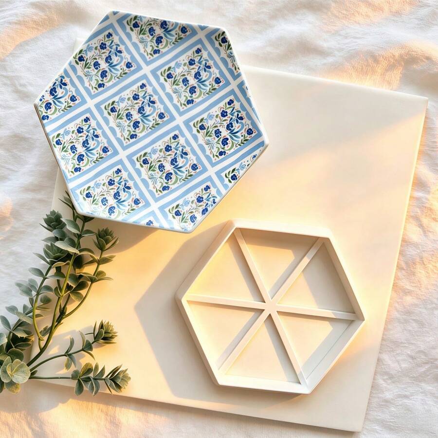 Hexagon Polymer Clay Cutting Tray, Clay Tool, Ring, Earring And Small Jewelry Storage, Mini Handmade Treasure Decoration Display Prop - Hexagonal - View 1