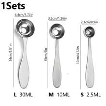 Stainless Steel Multi-Function Measuring Spoon Set, Includes Coffee Scoop, Powder Scoop, Spice Clamp - Teaspoon - View 11