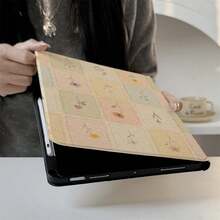 1pc Vintage Grid Tiny Floral Book Style Protective Tablet Case,Multi-Angle Magnetic Stand Cover With Auto Sleep/Wake, Compatible With IPad,Compatible With SAMSUNG,Compatible With XIAOMI Pad 5/6/7,Compatible With Oppo Pad,Compatible With Huawei Matepad,Compatible With Vivo Pad,Compatible With Honor Pad,Compatible With Lenovo Xiaoxin Pad - Multicolor - View 5
