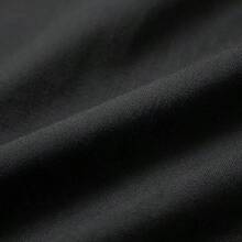 Men's Solid Color Crew Neck Long Sleeve Sports Top - Black - View 3