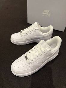 Nike Air Force 1 Low Pure White Leather Construction Durable Skate Sneakers - 白色 - 查看 20