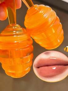 Cute Honey Lip Oil Bottle Keychain With Butterfly Pendant, Lip Gloss Bottle Bag Charm, Travel Refillable Bottle, Lipstick Tube, Empty Lip Gloss Container - Multicolor - View 6