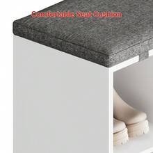Techigher Shoe Storage Bench With Cushion, Shoe Rack Organiser, Hallway Storage Bench With Padded Seat & Adjustable Shelves, Compact Shoe Cabinet For Entryway, Bedroom, Living Room - White 51*30.5*53 - View 7