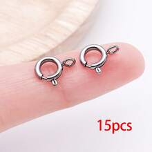 15pcs Spring Clasps Brass Round Clasps Open Ring Jewelry Spring Clasp Jewelry Connector Clasps For Brecelet Necklace Jewelry DIY Craft Making - Multicolor - View 22