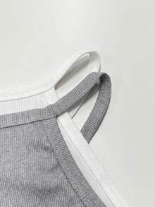 2 piezas de camisetas básicas sin mangas con cuello halter de unicolor para mujer, ajuste regular - Multicolor - Ver 8