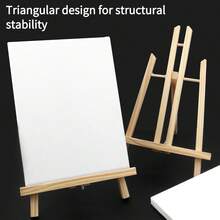 opeth 1 Wooden Easel + 1 White Oil Painting Frame Set, Desktop Easel & Canvas Frame Combo Kit For Student Art Creation, DIY Painting, Doodling, Acrylic Painting - Sets - View 2