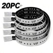 Shiny Gold VIP Star Print Disposable Fabric Wristband, Waterproof Identification Bracelet, Suitable For Concerts, Festivals, Nightclubs, Weddings, Party Events Access Control Decoration - View 7